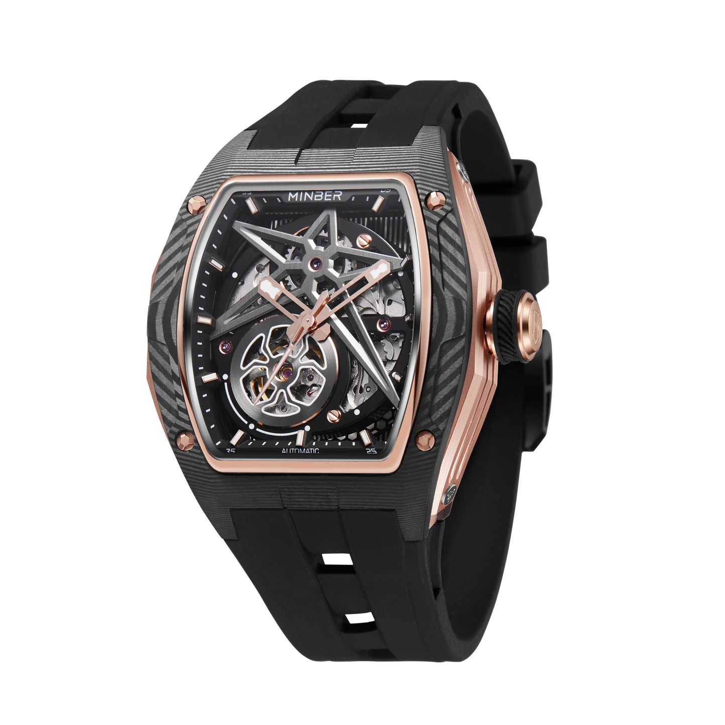 Minber JC 9108 Black & Rose Gold