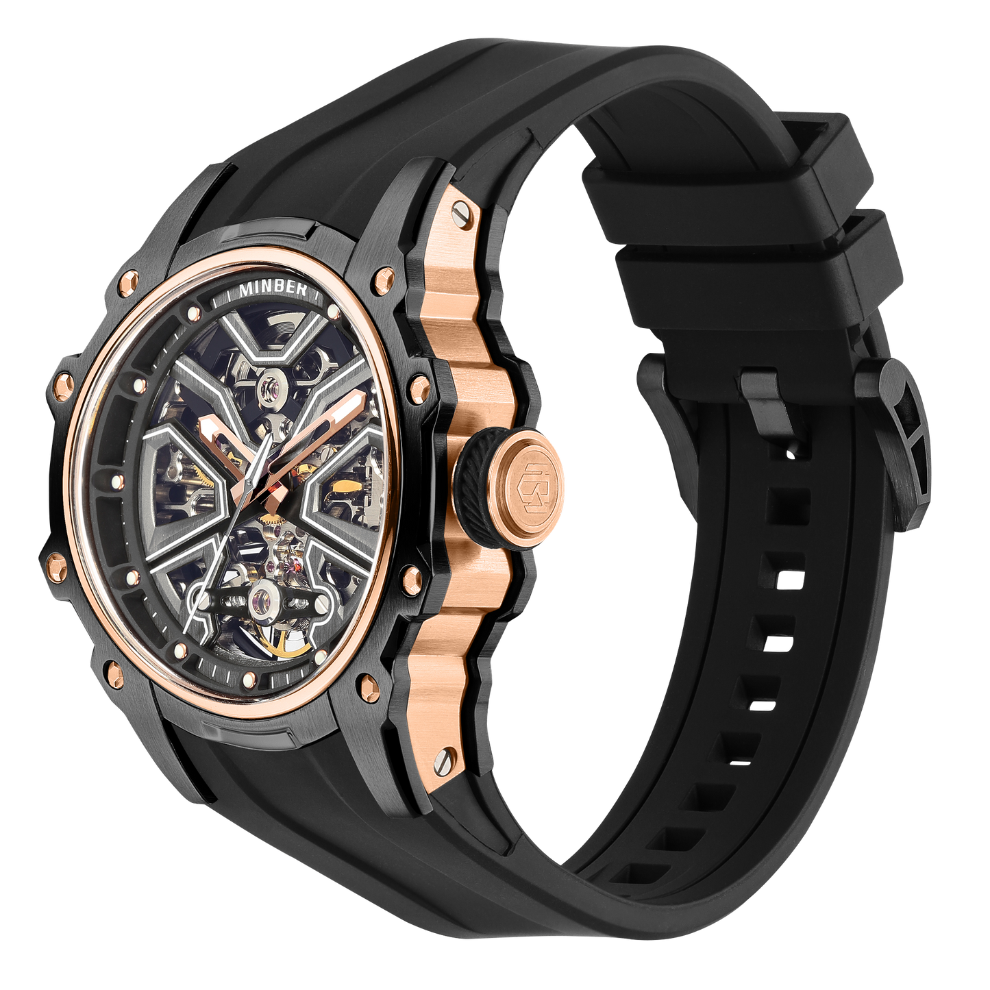 Minber JC 8005 Black & Rose Gold