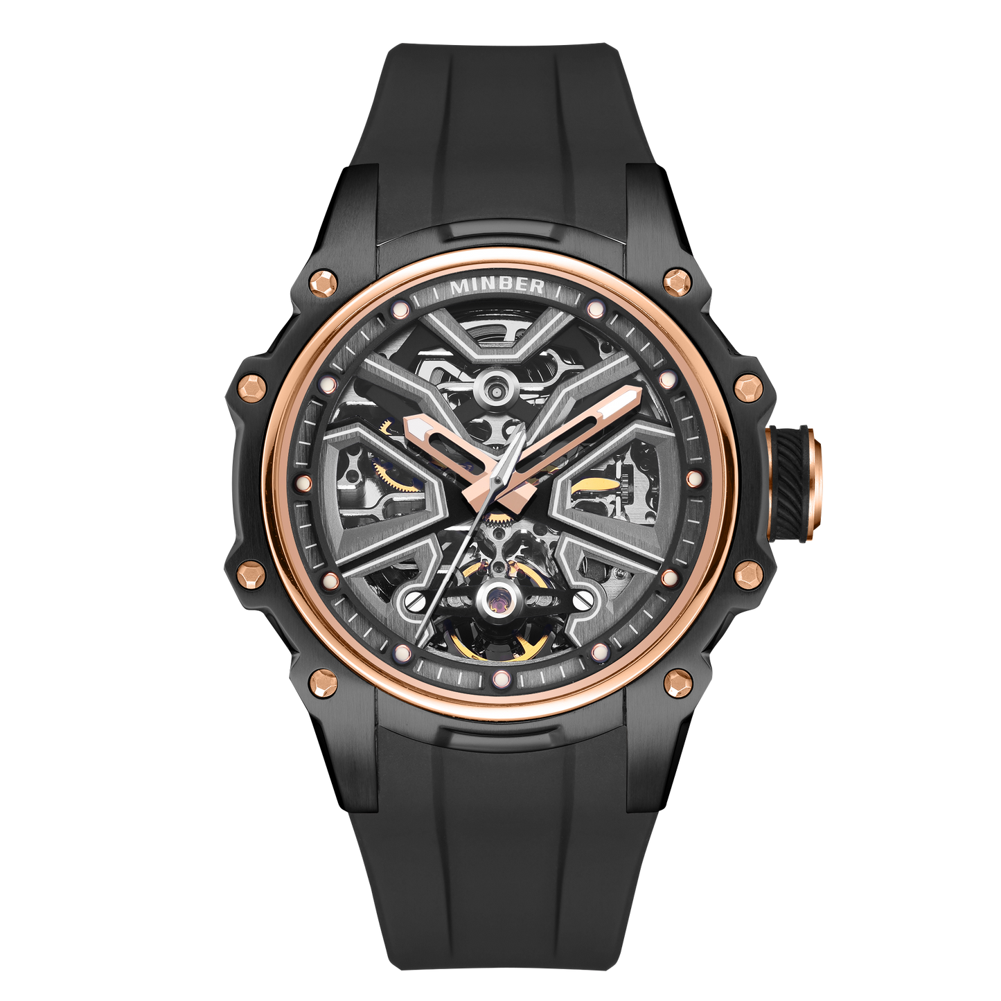 Minber JC 8005 Black & Rose Gold