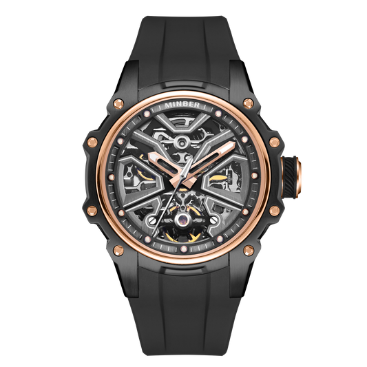 Minber JC 8005 Black & Rose Gold